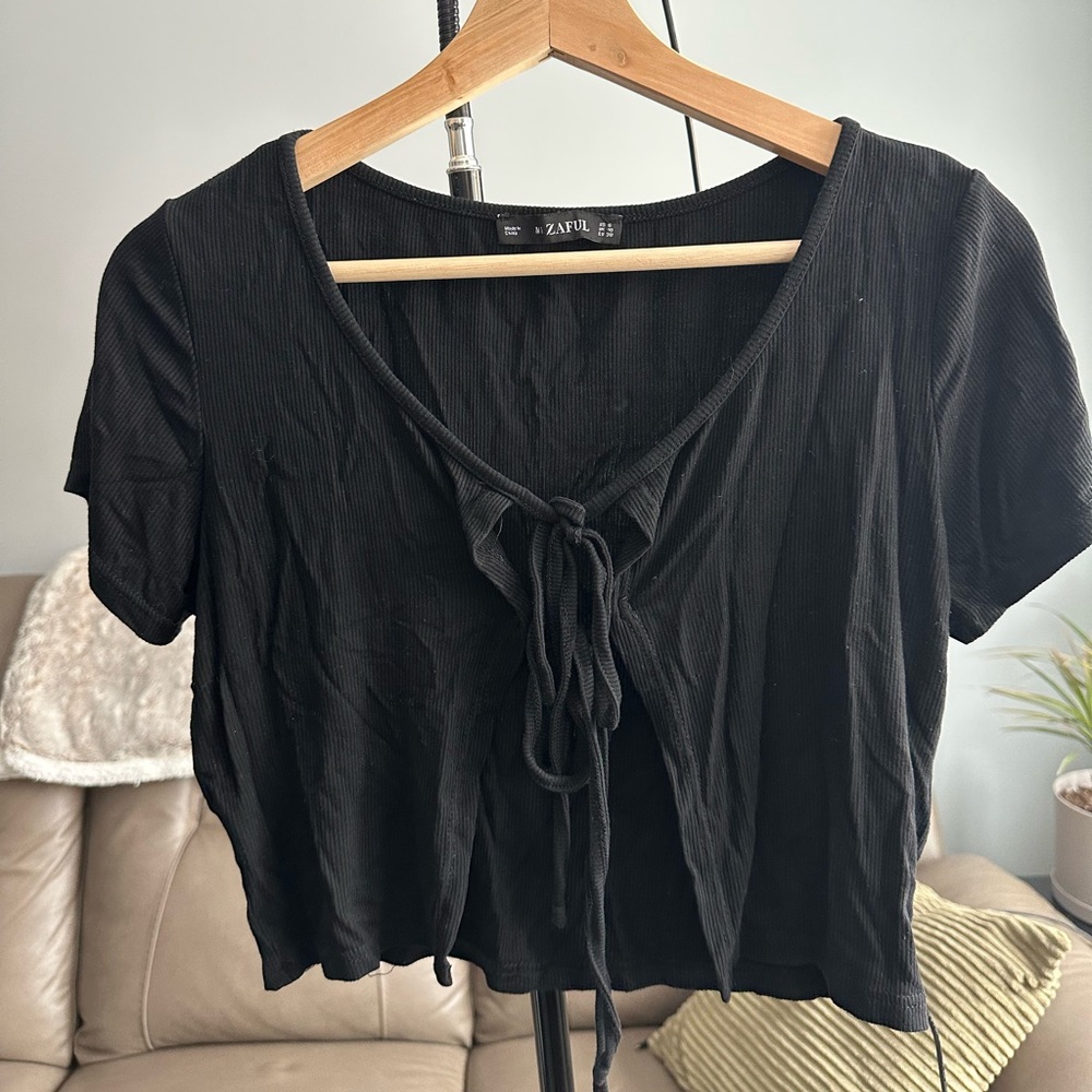 Zaful Cropped Tie-Up Top